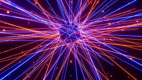 Abstract Futuristic Neon Light Streaks Speed Tunnel Background