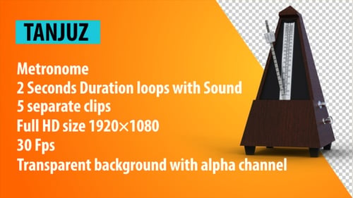 Animated Metronome Loops with Alpha Channel and Sound Effects