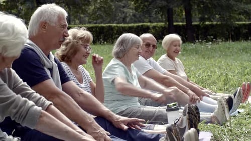 Seniors Stretching Muscles
