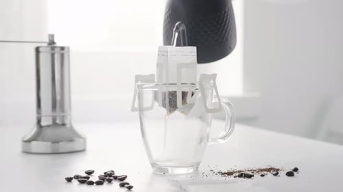 Drip Coffee Being Made With Hot Water