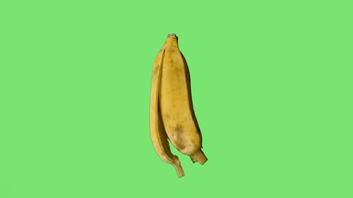 Banana Peel On Green Screen Background