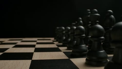 Black Chess Pieces Ready for a Game