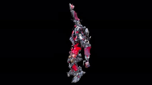 Futuristic Robot Self-Assembly Transformation Animation