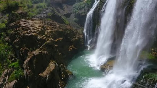Waterfall Between Cliffs.