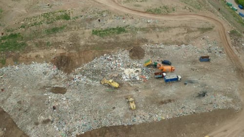 Aerial View of Garbage Dump or Junk Yard