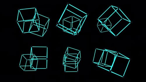 Rotating 3D Wireframe Cubes Loop Pack