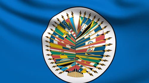 Organization of American States Flag Waving Animation