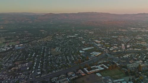 Napa Valley wine country. Homes and business property in local town