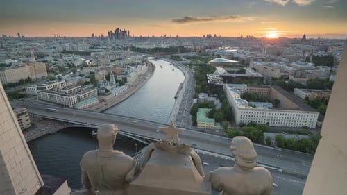 beautiful view of the city center of Moscow, the capital of Russia