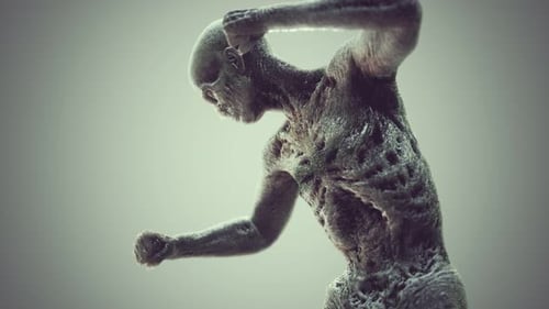 Animated Decaying Zombie Creature Looping Horror Background