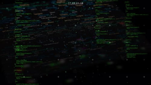 Futuristic Digital Code Programming Background Animation