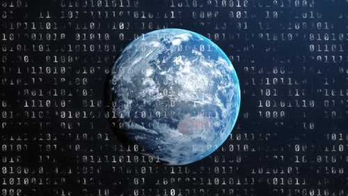 Digitale Binärzahlen auf der Erde.