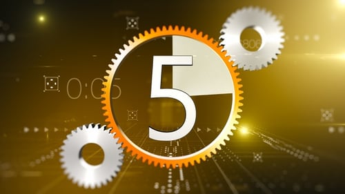 Futuristic Metallic Countdown With Gears
