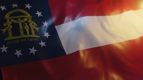Realistic Waving State Flag Animation