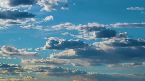 Clouds Moving Slowly in a Blue Sky