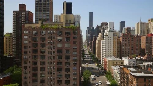 Aerial View of Modern City Skyline Real Estate Buildings