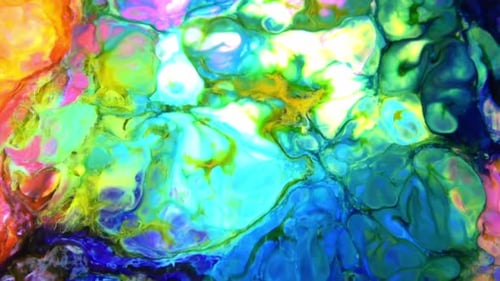 Abstract Ink Mix Creating Colorful Patterns