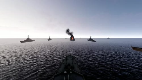 Warship Underwater Fire