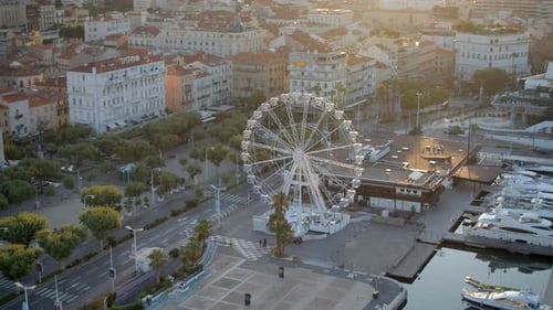Sunrise in the Port of Cannes in France