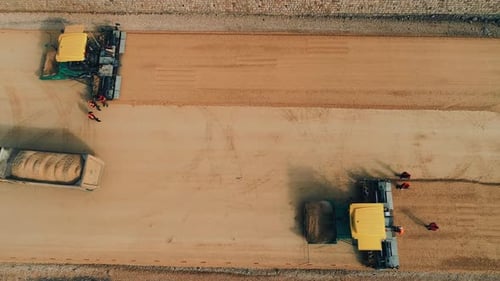 Aerial View of Highway Construction Site