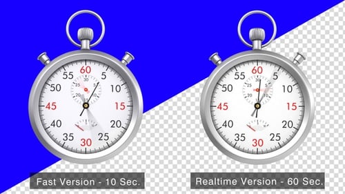 Realistic Animated Stopwatch Timer Loop with Alpha Channel