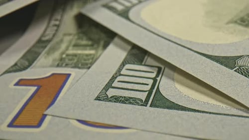 Close Up of US One Hundred Dollar Bills