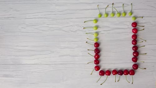 Cherries Turn From Green to Ripe Red