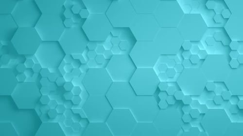 Turquoise Abstract Hexagon Geometric Surface Seamless Loop UHD