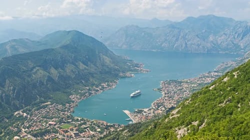 Beautiful Natural Bay, Travel Destination View, Fjord of Kotor, Montenegro