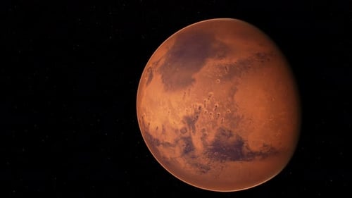 Roter Planet Mars im Sternenhimmel