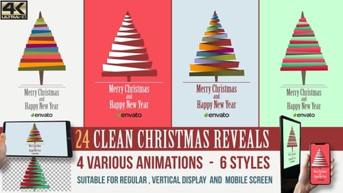 Animated Christmas Tree Ribbon Reveal Pack