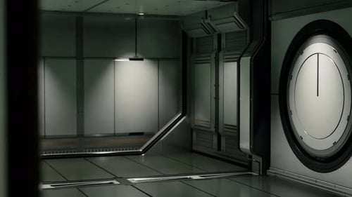 Futuristic Spacecraft Door Opening Animation