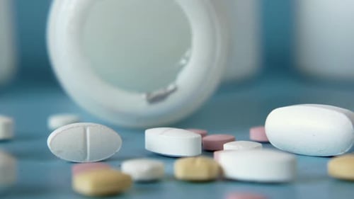 Close Up of Many Colorful Pills and Capsules
