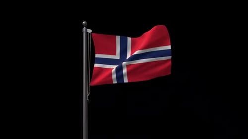 Realistic 3D Waving Norway National Flag