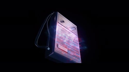 Vintage Radio with Glowing Abstract Energy Animation