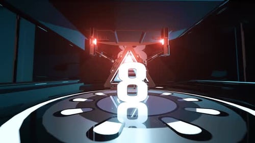 Futuristic 3D Sci-Fi Countdown from Ten to One