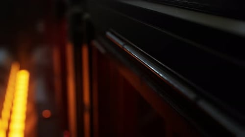 Futuristic Motion Background or Cyber Surface with Metal and Lights