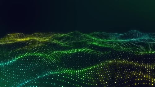 Fondo abstracto de ondas de partículas digitales