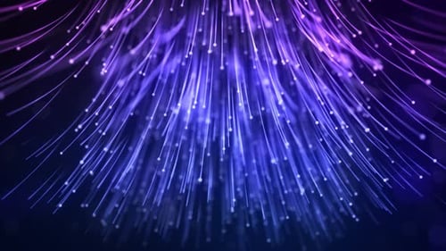 Futuristic Flowing Blue Purple Light Particle Streams Background