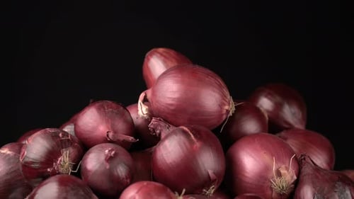 Rotating Red Onions Background