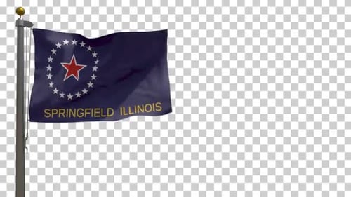 Springfield Illinois City Flag Waving on Alpha