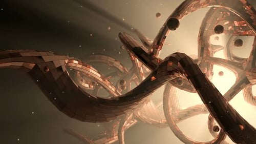 Abstract Metallic Geometric Winding Structure Seamless Loop Background