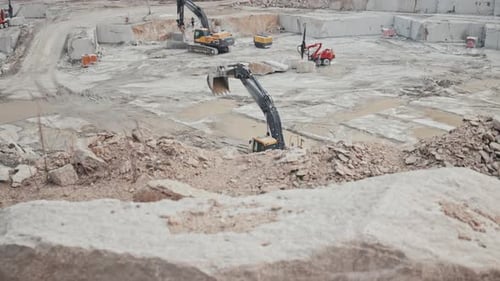 Heavy Machinery Working in Quarry