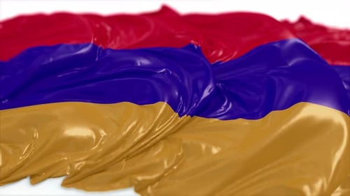 Armenian Flag Waving Realistic Cloth Animation