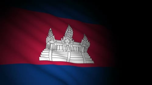 Animated Cambodia Flag Waving Motion Graphic