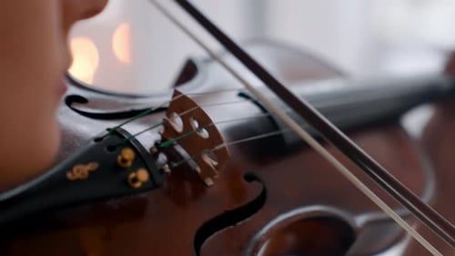 Close Up of a Violin Being Played