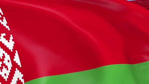 Seamlessly Waving Belarus Flag with Natural Fabric Motion