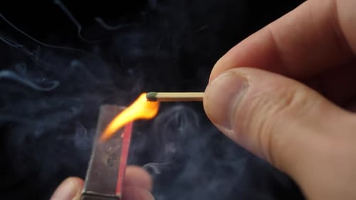 Lighting a Match in Macro