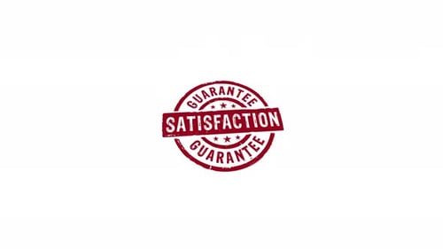 Animated Satisfaction Guarantee Stamp Impression with Grunge Texture