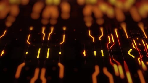 Futuristic Glowing Digital Circuitry Lines Technology Background